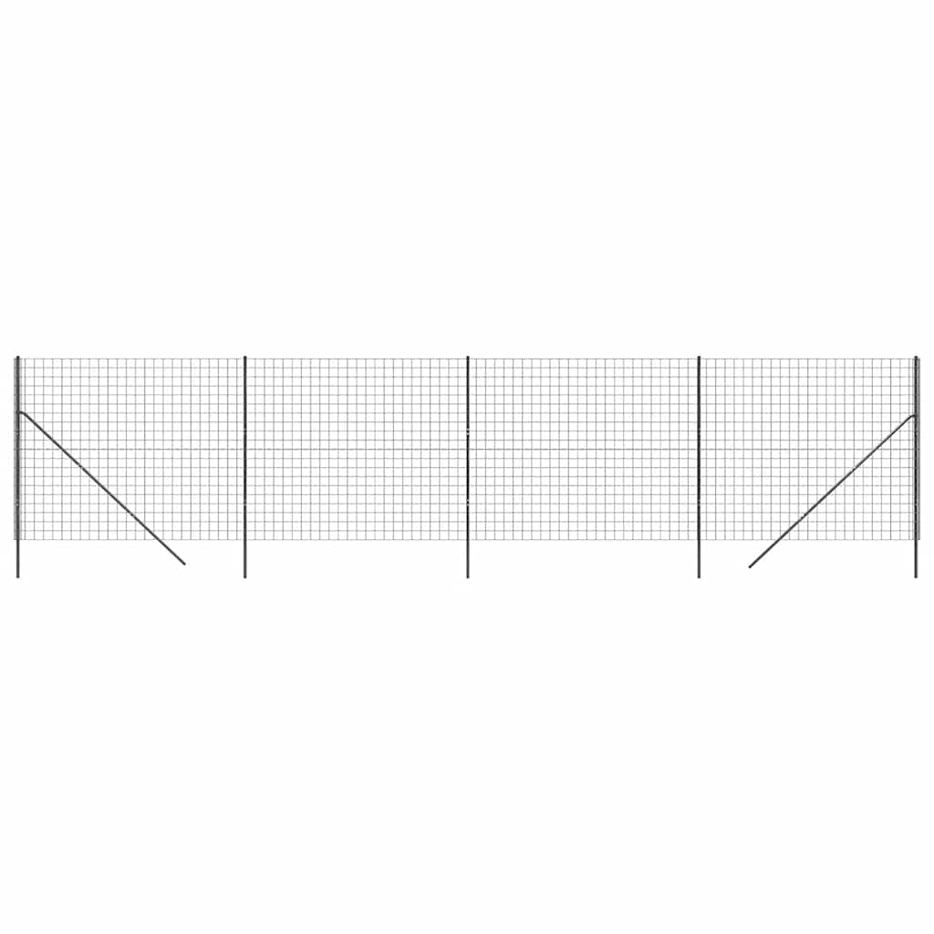 vidaXL Ogrodzenie z siatki drucianej, antracytowe, 2,2x10 m