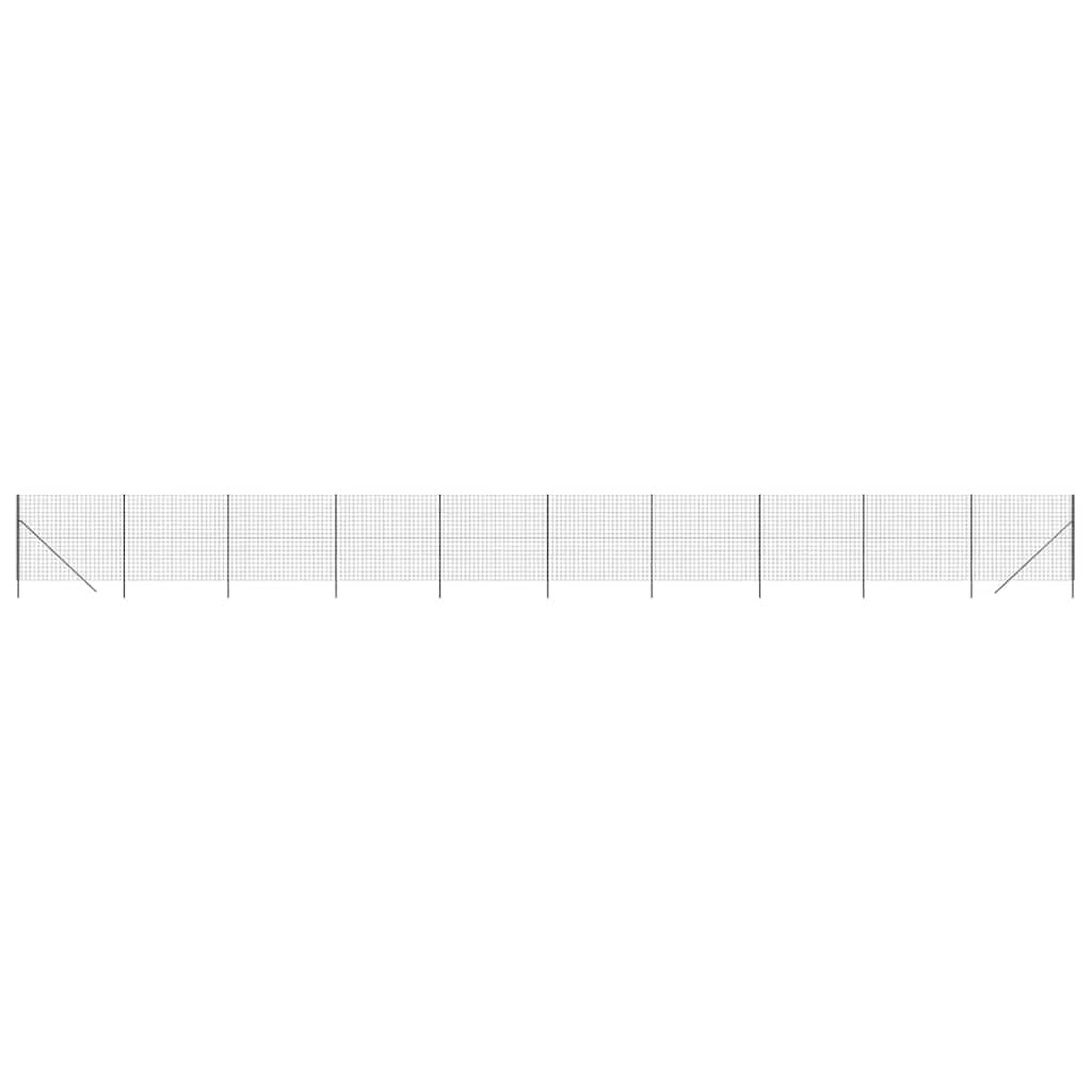 vidaXL Ogrodzenie z siatki drucianej, antracytowe, 1,6x25 m
