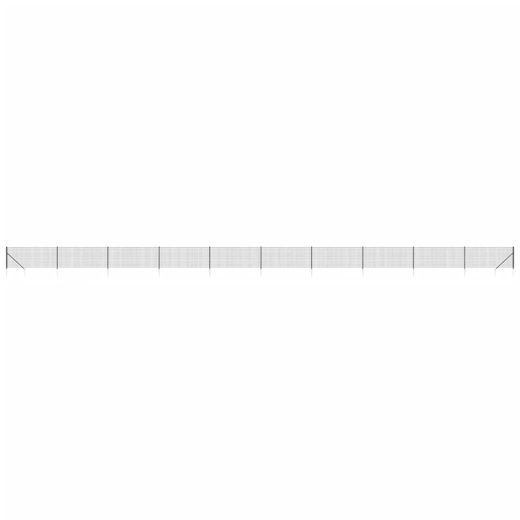 vidaXL Ogrodzenie z siatki, z kotwami, antracytowe, 1,1x25 m