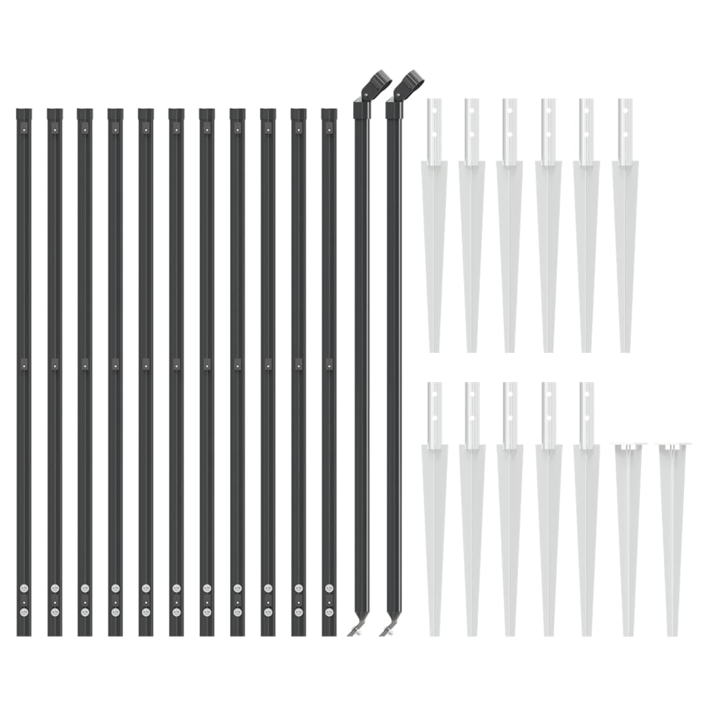 vidaXL Ogrodzenie z siatki, z kotwami, antracytowe, 1,1x25 m