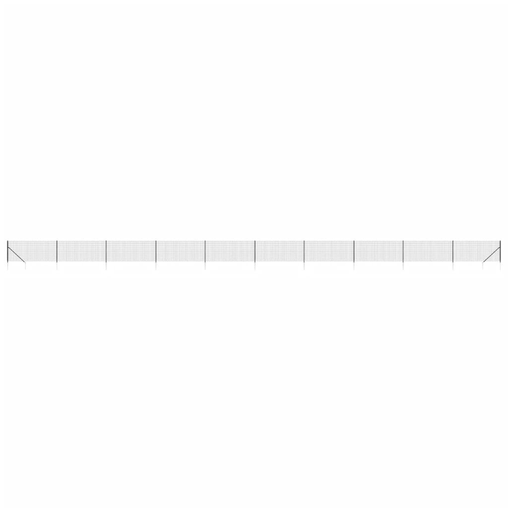 vidaXL Ogrodzenie z siatki, z kotwami, antracytowe, 1,1x25 m