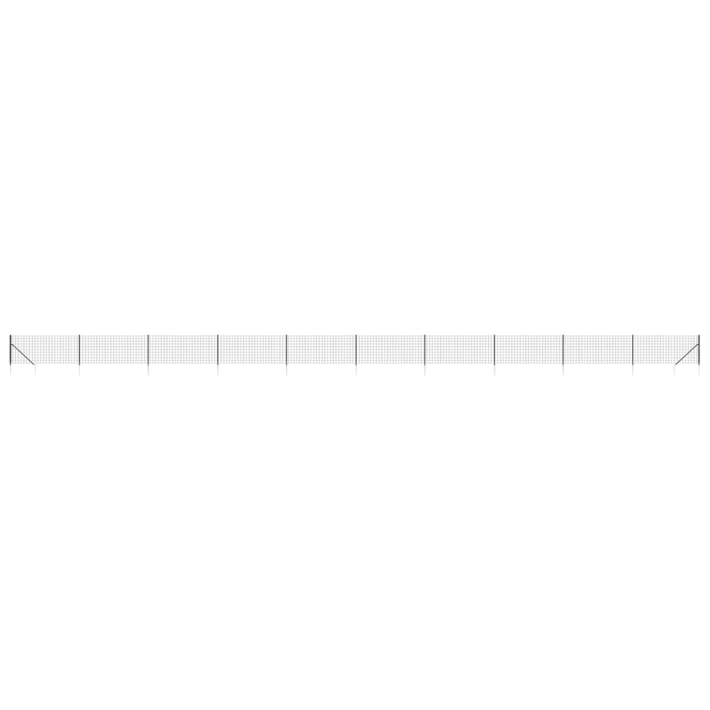 vidaXL Ogrodzenie z siatki, z kotwami, antracytowe, 1,1x25 m