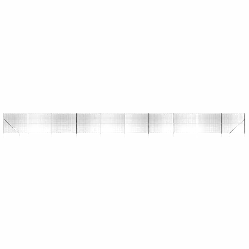 vidaXL Ogrodzenie z siatki, z kotwami, antracytowe, 1,4x25 m