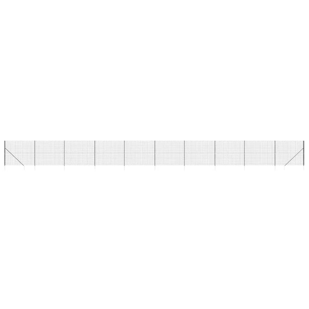 vidaXL Ogrodzenie z siatki, z kotwami, antracytowe, 1,6x25 m