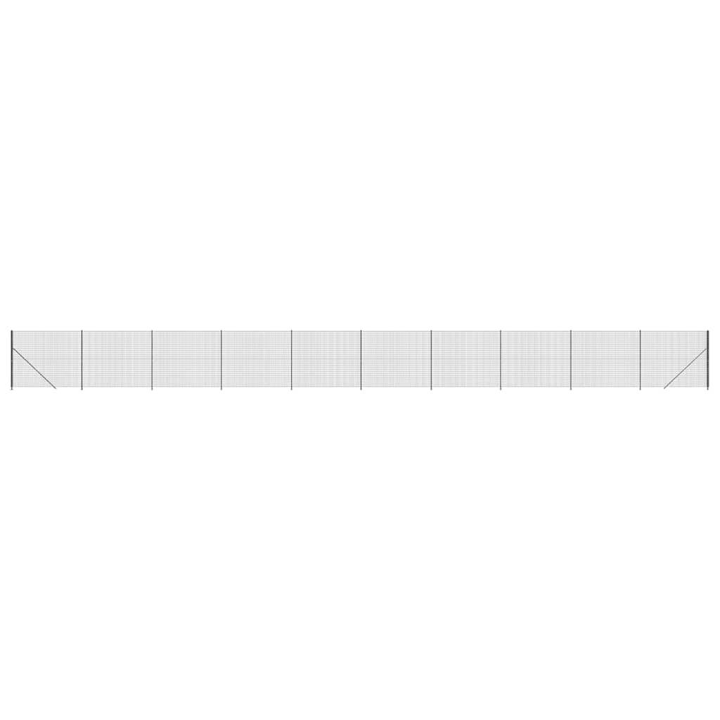 vidaXL Ogrodzenie z siatki, ze stopami słupków, antracytowe, 2,2x25 m