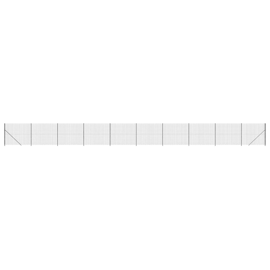 vidaXL Ogrodzenie z siatki, ze stopami słupków, antracytowe, 1,8x25 m