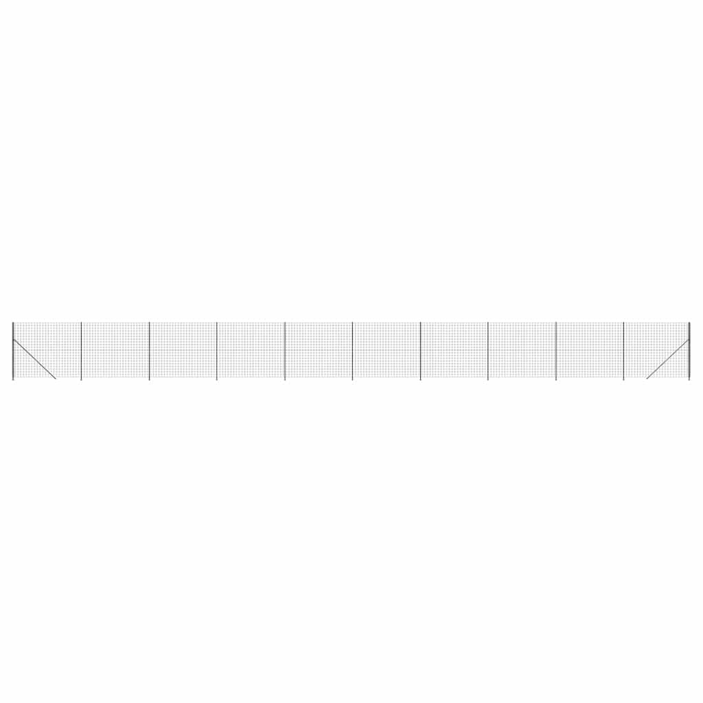 vidaXL Ogrodzenie z siatki, ze stopami słupków, antracytowe, 1,6x25 m
