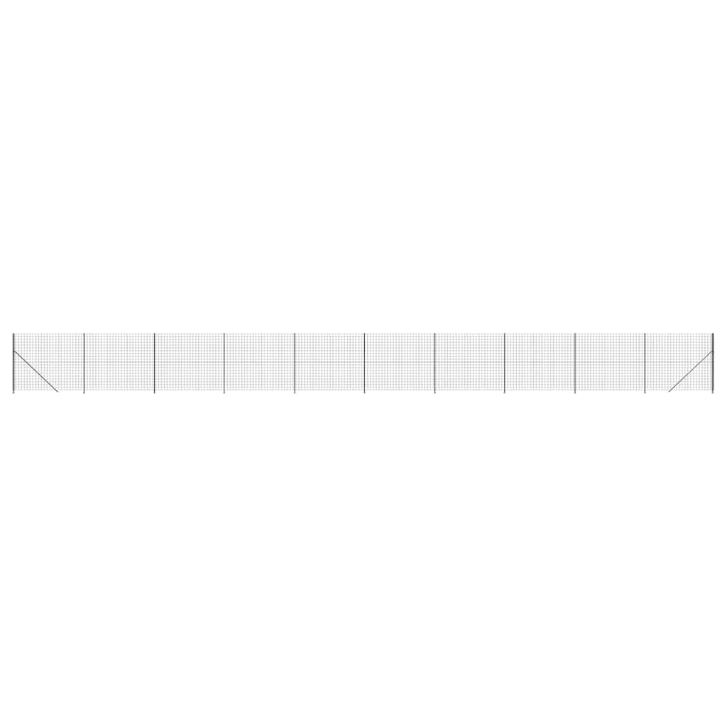 vidaXL Ogrodzenie z siatki, ze stopami słupków, antracytowe, 2,2x25 m