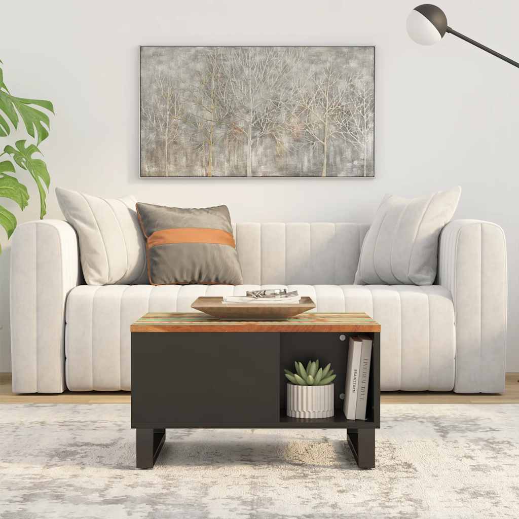 vidaXL Stolik kawowy, 60x50x35 cm, lite drewno z odzysku
