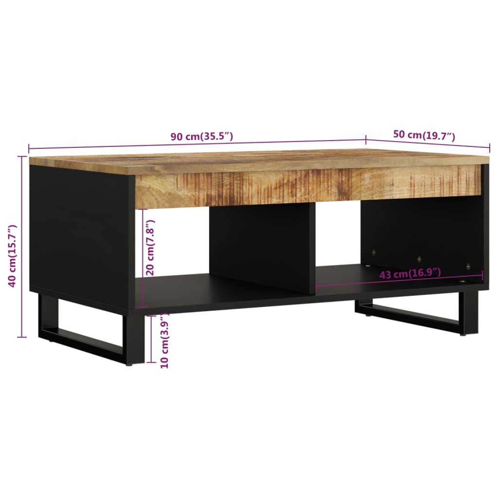 vidaXL Stolik kawowy, 90x50x40 cm, lite drewno mango