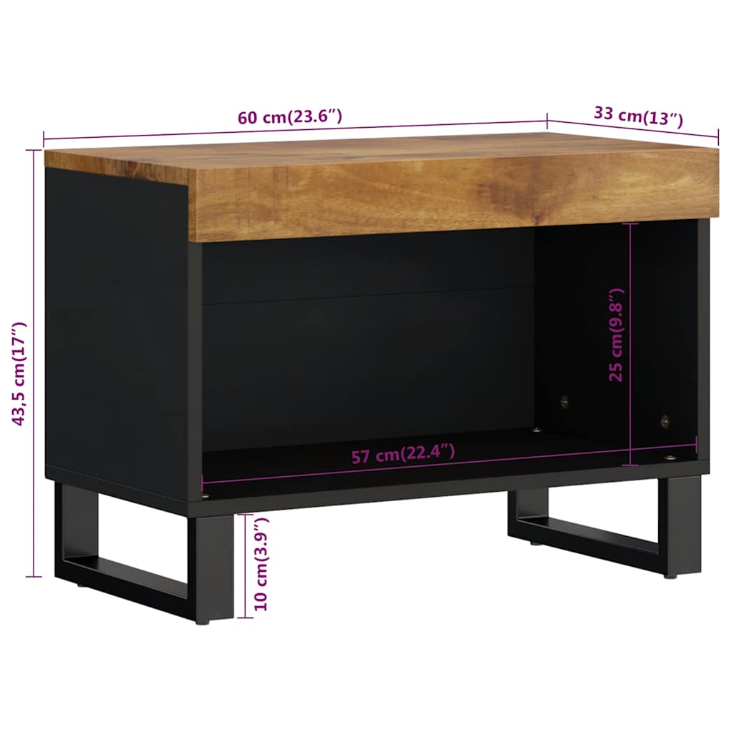 vidaXL Szafka pod telewizor, 60x33x43,5 cm, lite drewno mango