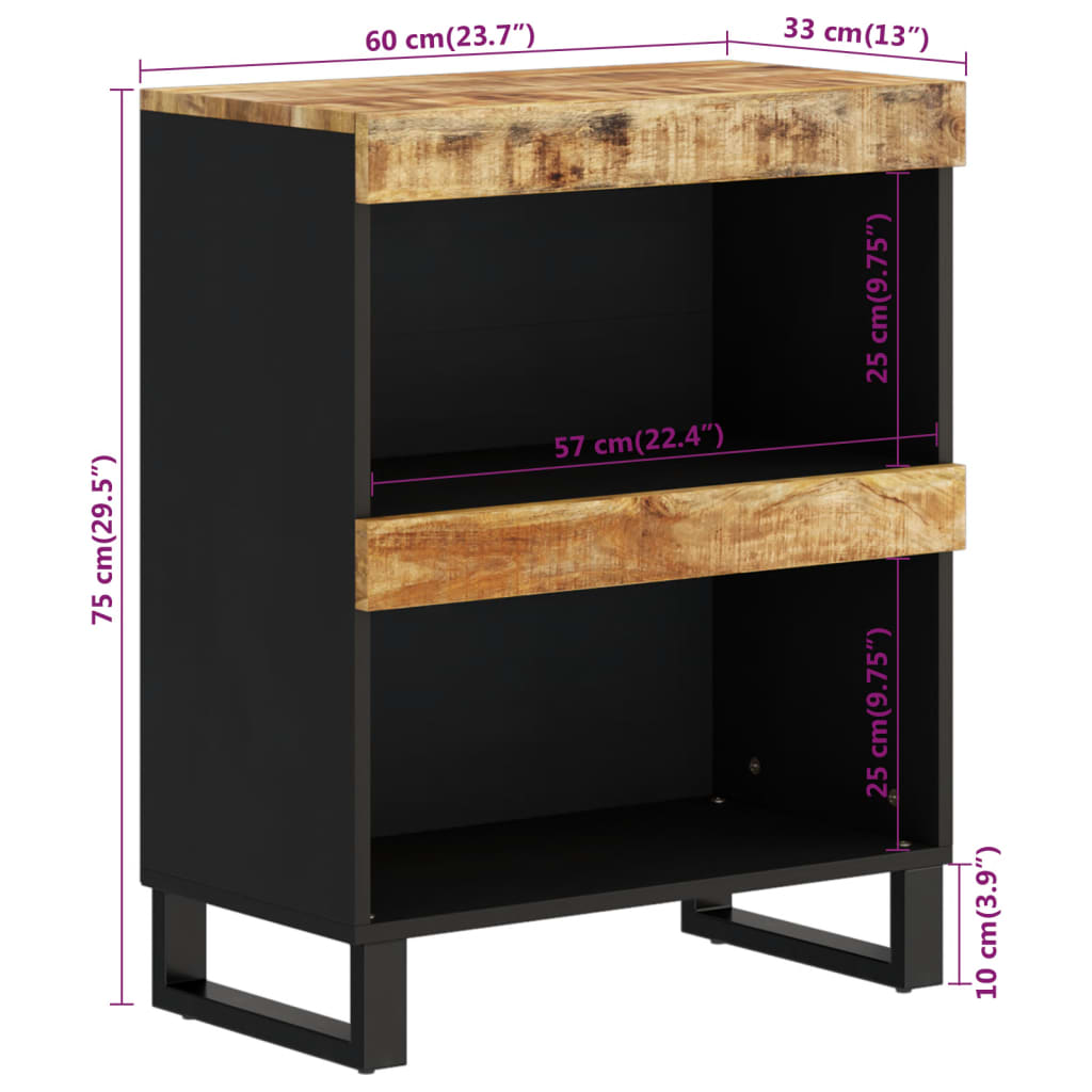 vidaXL Szafka, 60x33x75 cm, lite drewno mango
