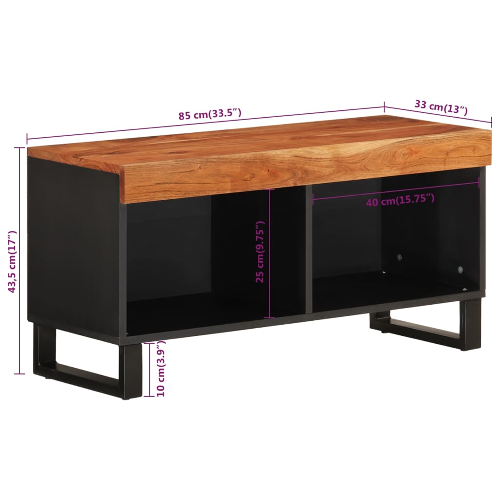 vidaXL Szafka pod telewizor, 85x33x43,5 cm, lite drewno akacjowe