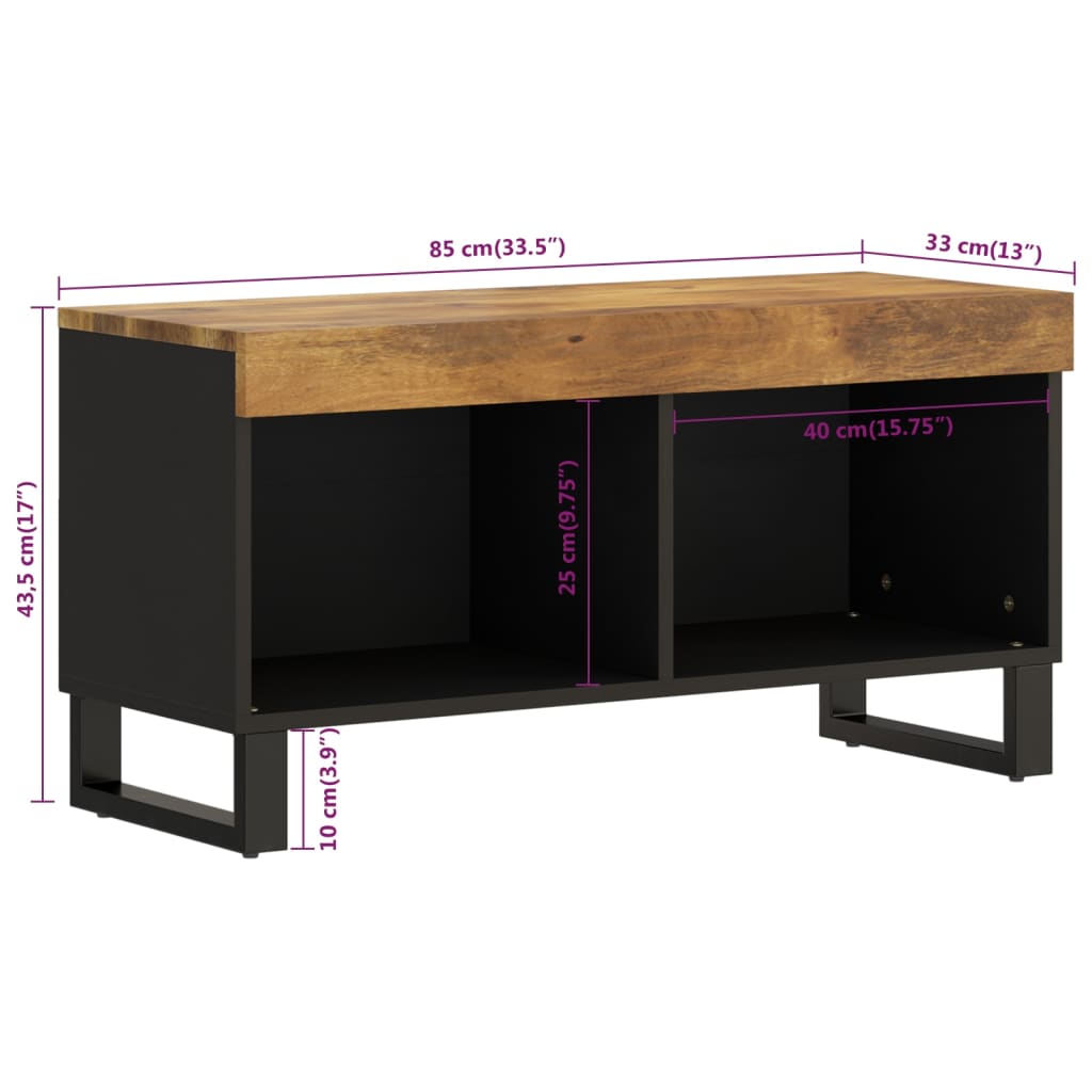 vidaXL Szafka pod telewizor, 85x33x43,5 cm, lite drewno mango