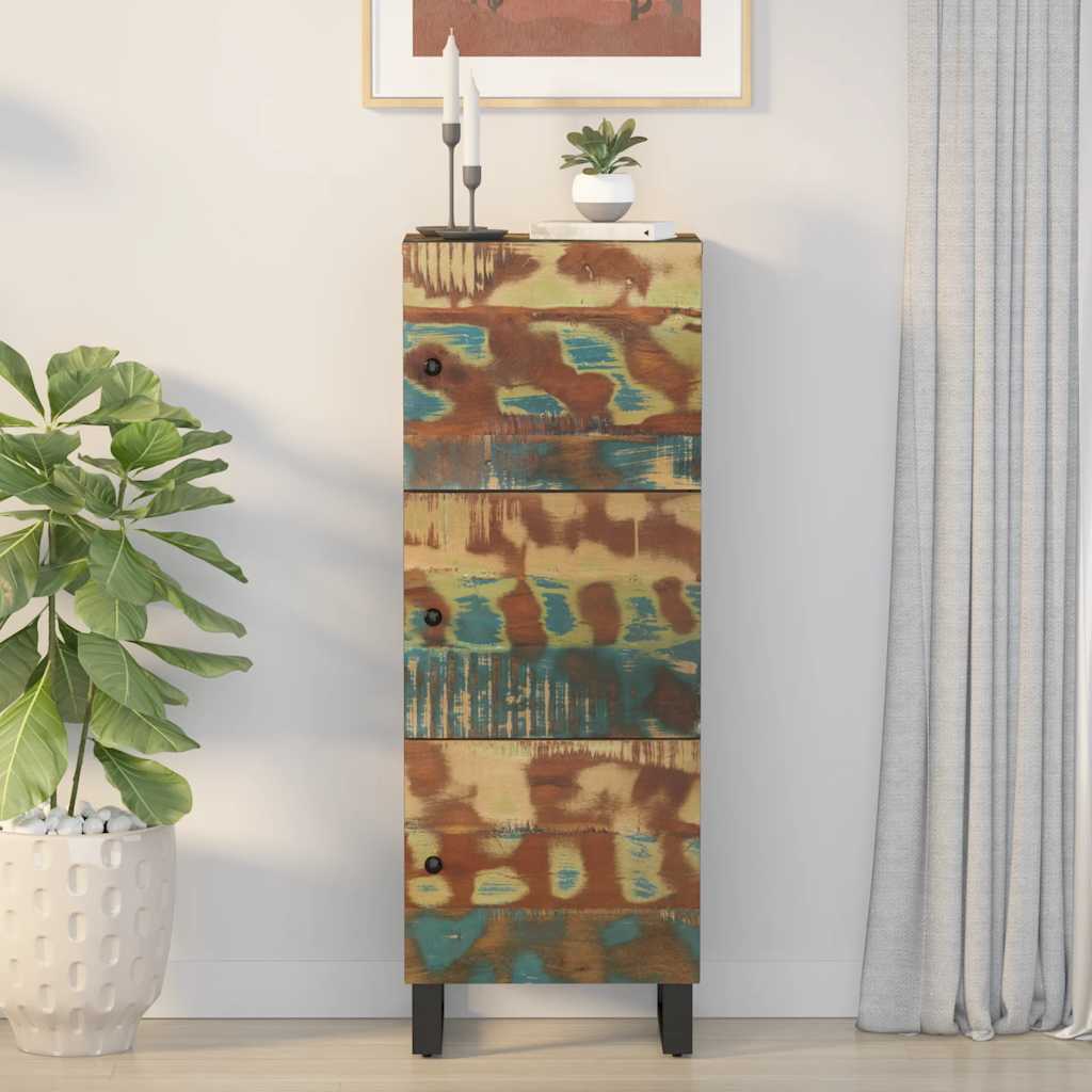vidaXL Szafka z 3 drzwiczek, 40x33x110 cm, drewno z odzysku i żelazo