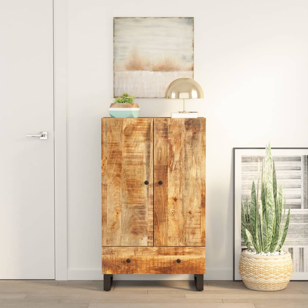 vidaXL Szafka z szufladą, 60x33x100 cm, lite drewno mango i żelazo