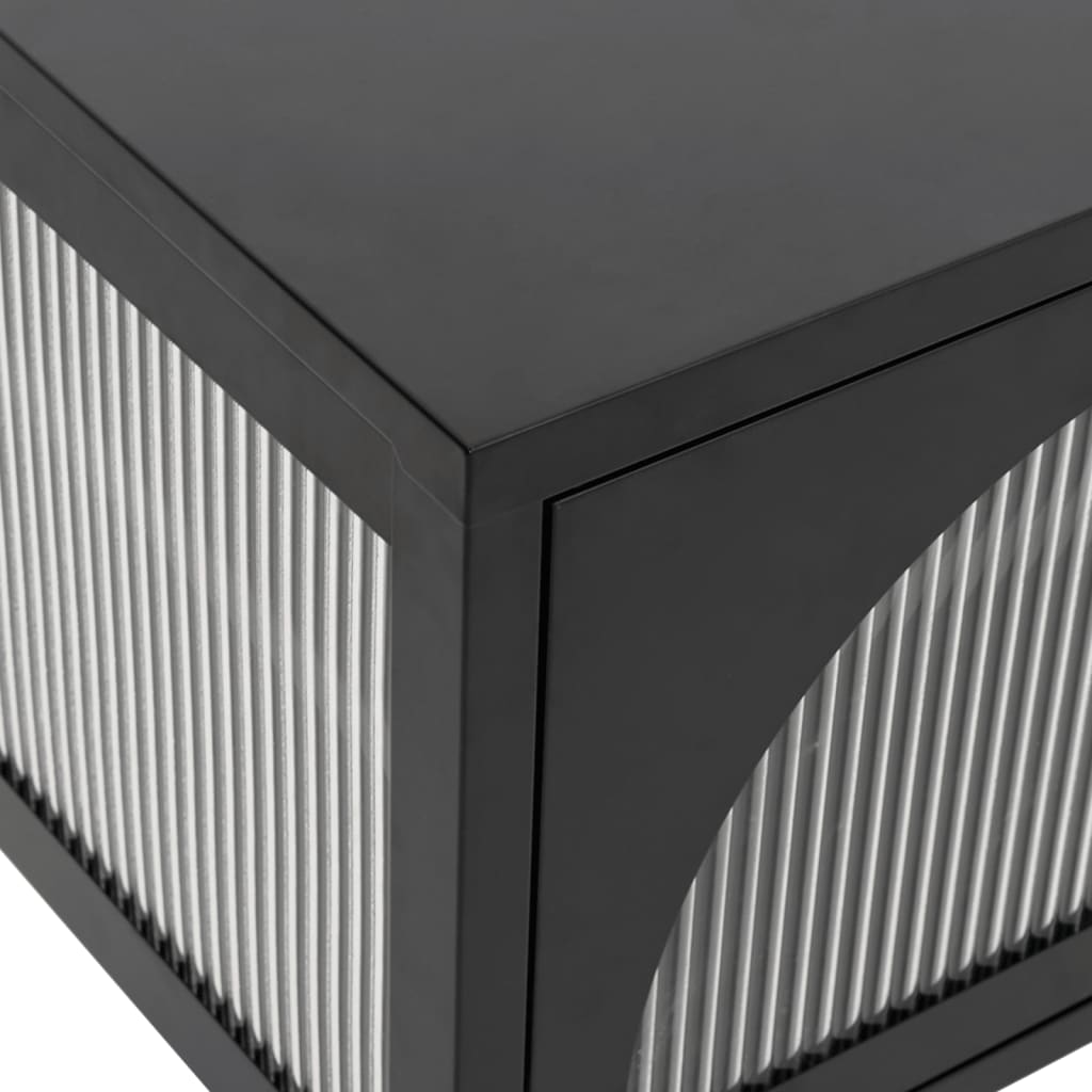 vidaXL Szafka pod telewizor, czarna, 105x35x50 cm, szkło i stal