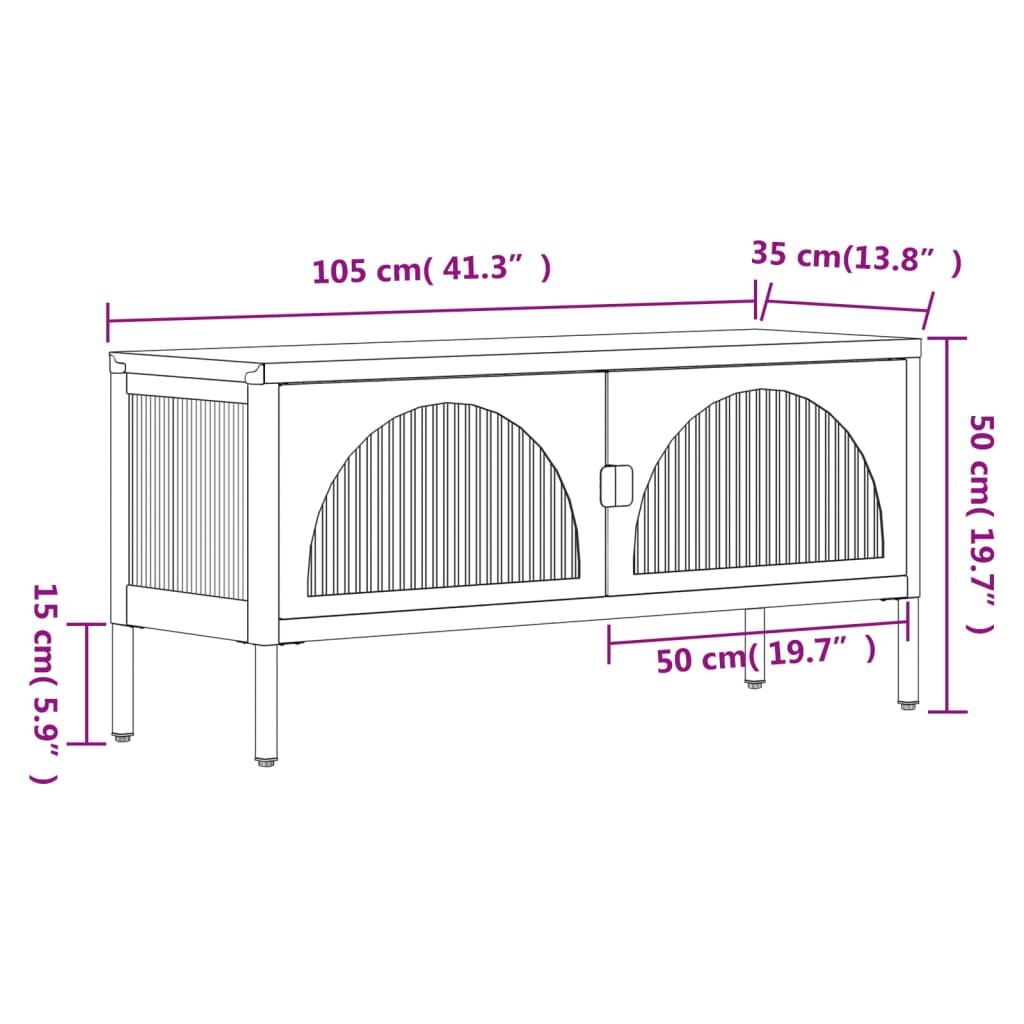 vidaXL Szafka pod telewizor, czarna, 105x35x50 cm, szkło i stal