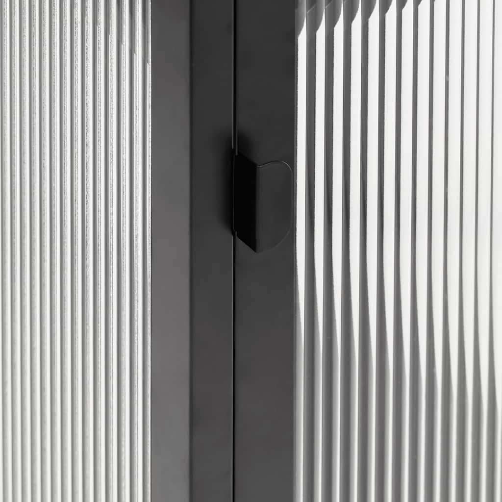 vidaXL Szafka, czarna, 40x35x105 cm, szkło i stal