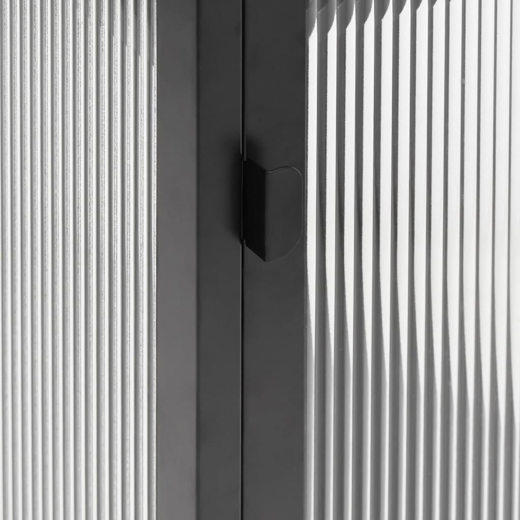 vidaXL Szafka, czarna, 105x35x70 cm, szkło i stal