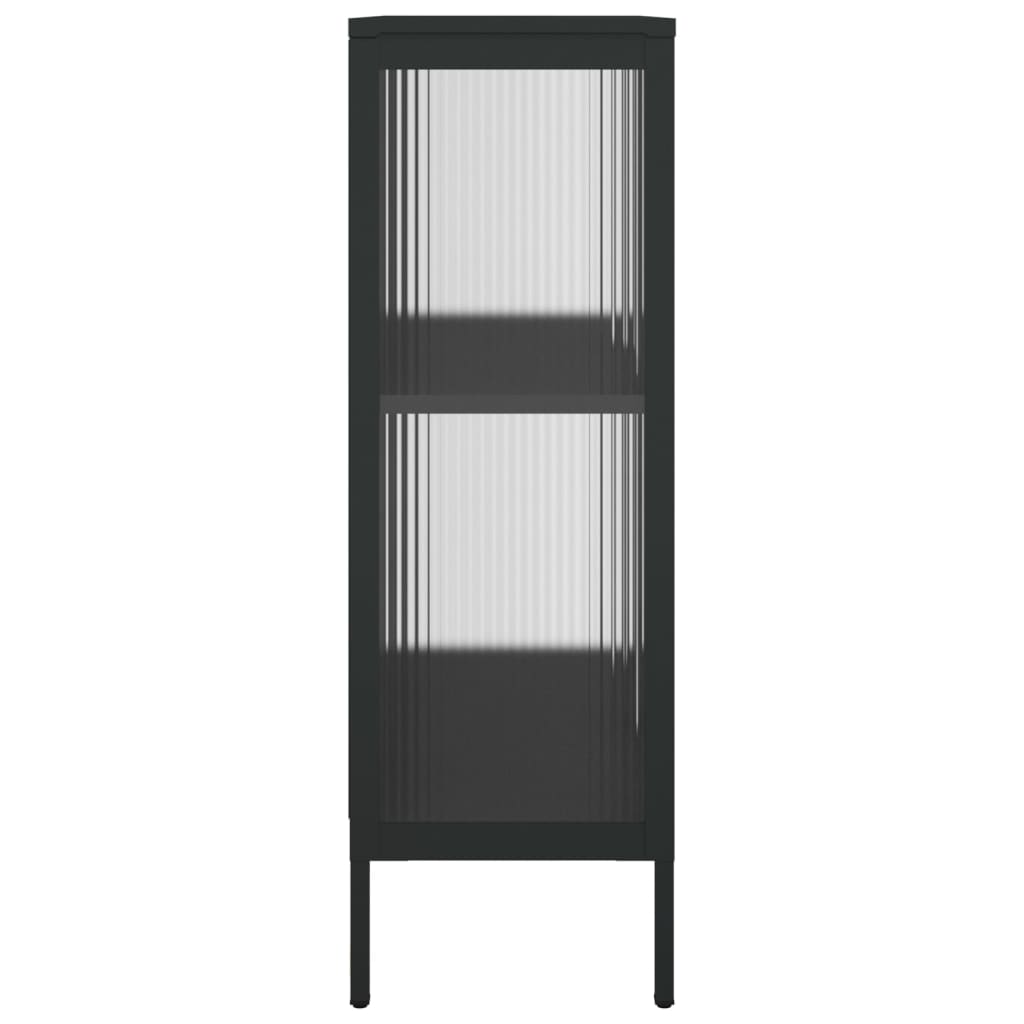 vidaXL Szafka, czarna, 75x35x105 cm, szkło i stal