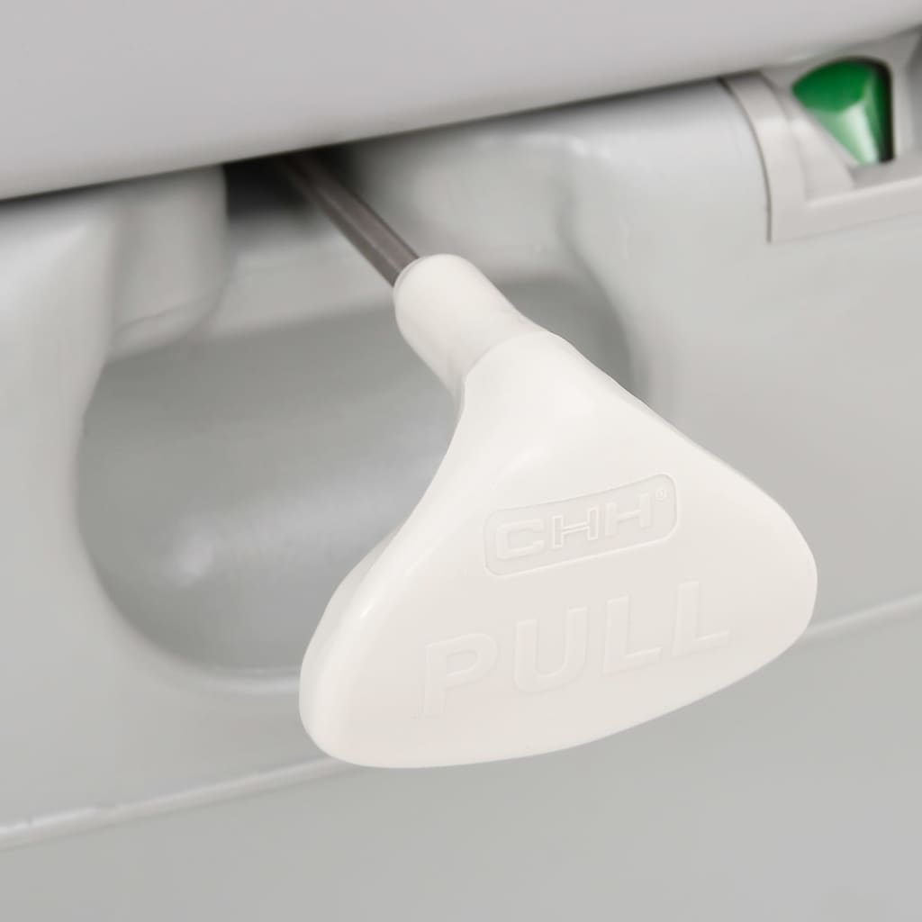 vidaXL Przenośna toaleta turystyczna, szaro-biała, 22+12 L, HDPE