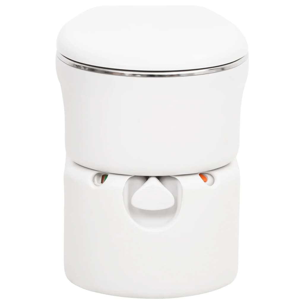 vidaXL Zintegrowana toaleta turystyczna, biała, 24+17 L, HDPE i stal