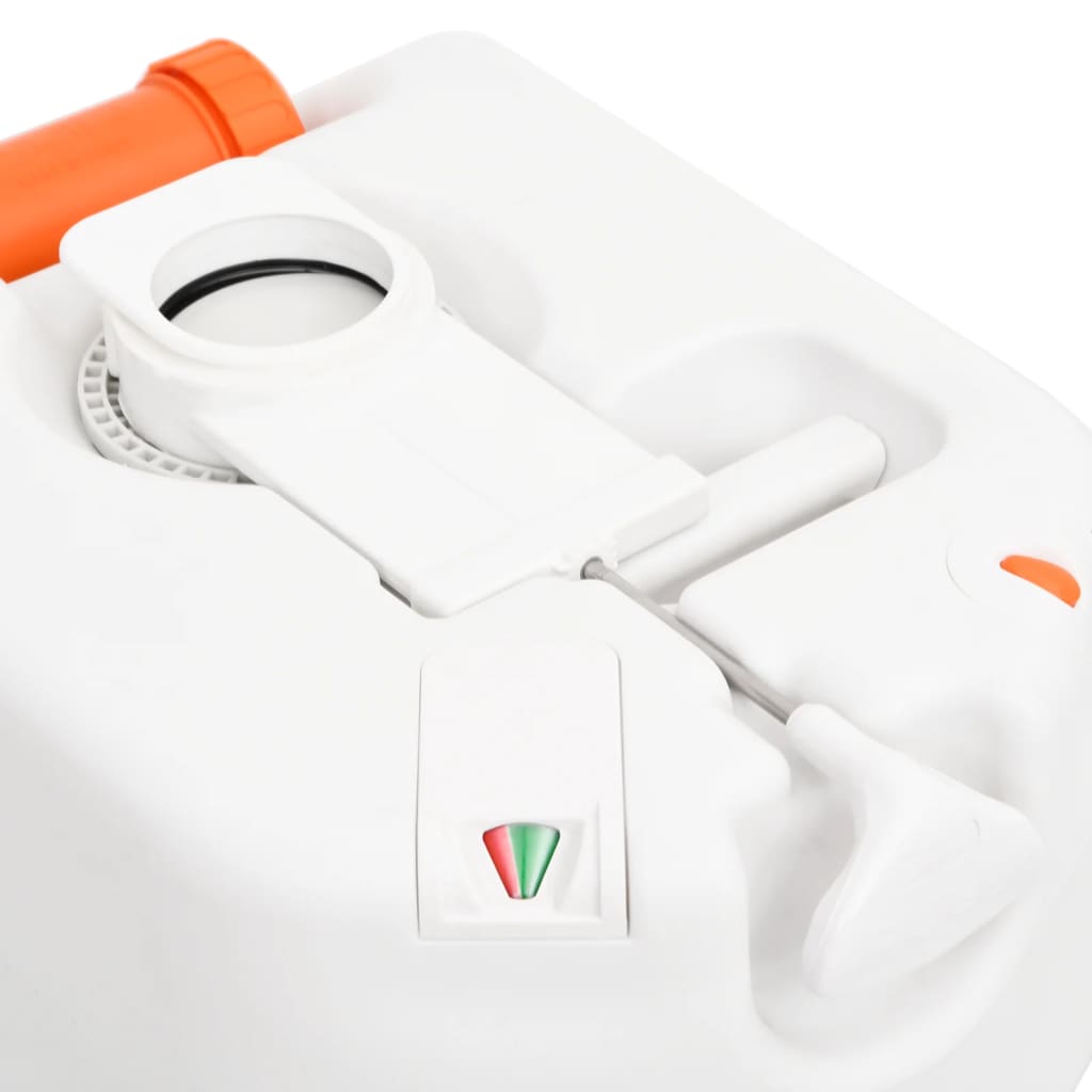 vidaXL Zintegrowana toaleta turystyczna, biała, 24+17 L, HDPE i stal