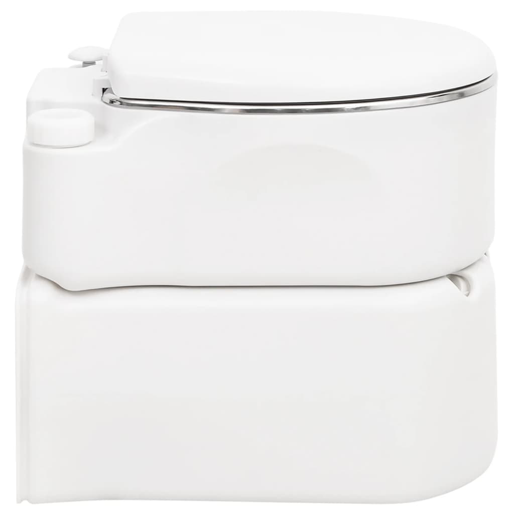 vidaXL Zintegrowana toaleta turystyczna, biała, 24+17 L, HDPE i stal