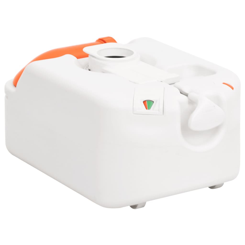vidaXL Zintegrowana toaleta turystyczna, biała, 24+17 L, HDPE i stal