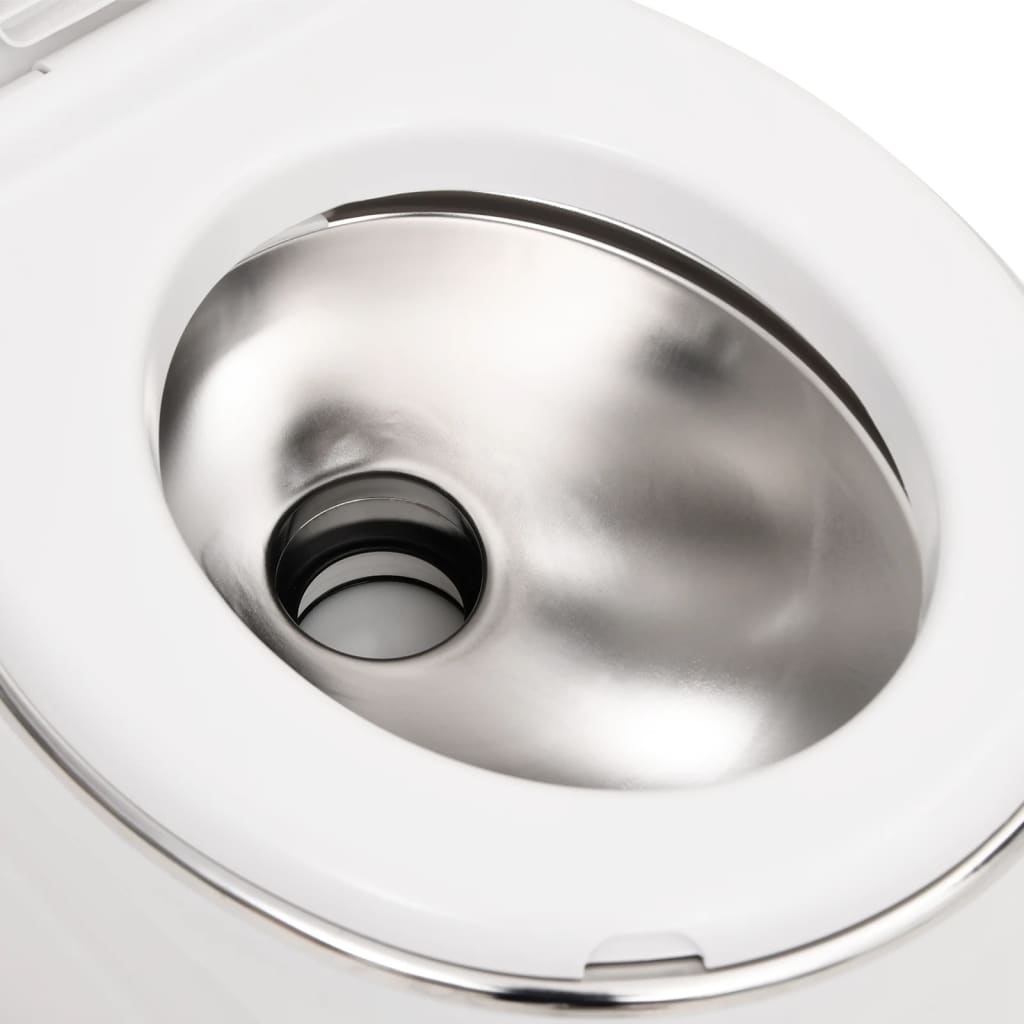 vidaXL Zintegrowana toaleta turystyczna, biała, 24+17 L, HDPE i stal