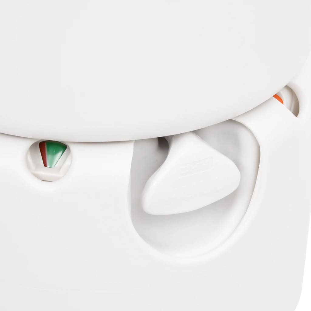 vidaXL Zintegrowana toaleta turystyczna, biała, 24+17 L, HDPE i stal