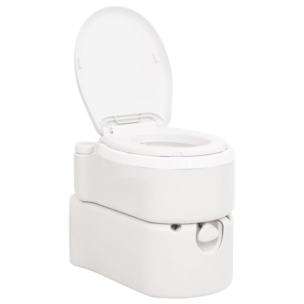 vidaXL Zintegrowana toaleta turystyczna, biała, 24+17 L, HDPE i PP