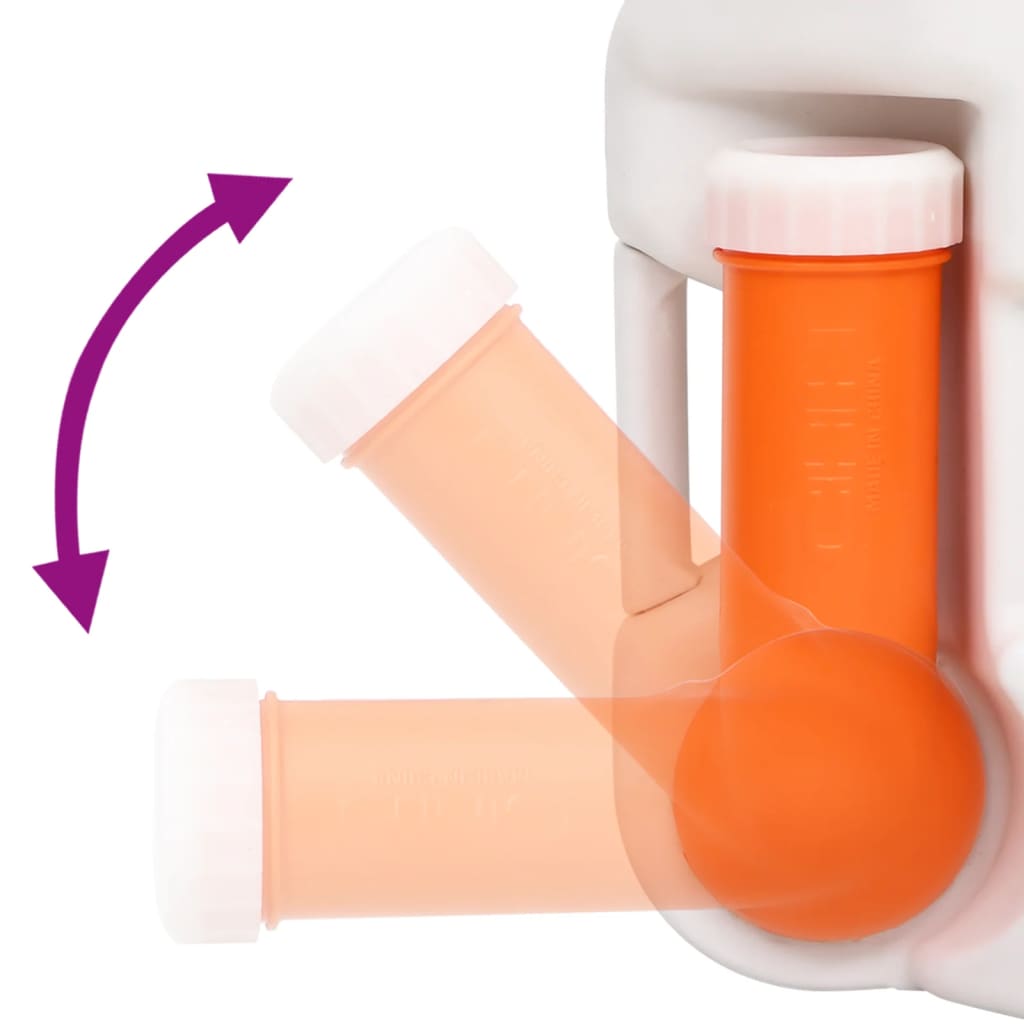 vidaXL Zintegrowana toaleta turystyczna, biała, 24+17 L, HDPE i PP