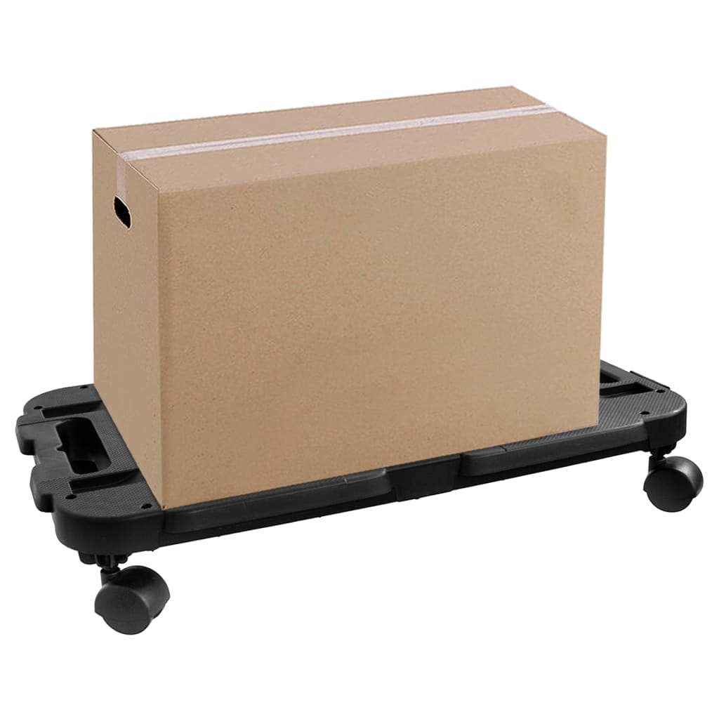 vidaXL Wózki transportowe, 2 szt., czarne, polipropylen, 200 kg