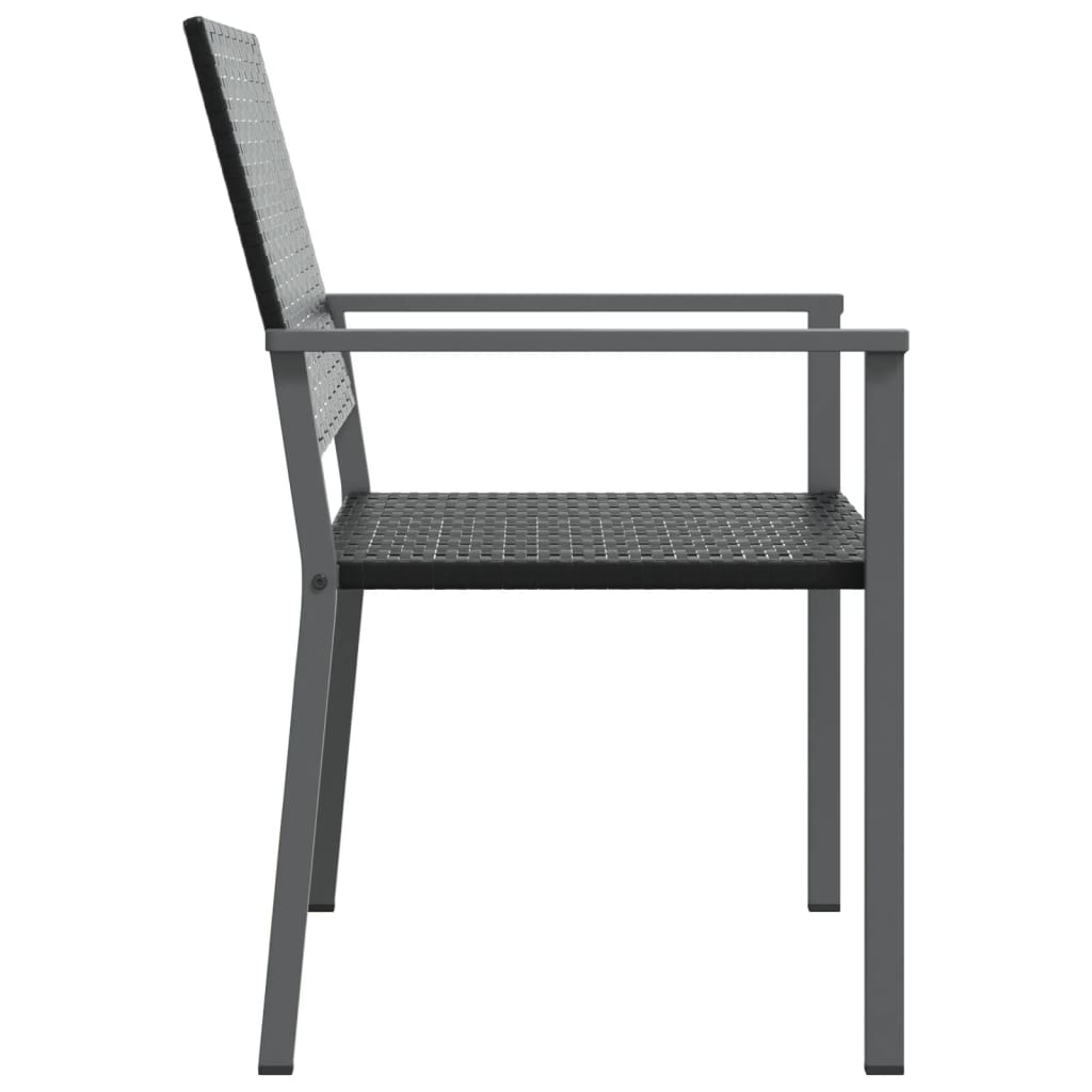 vidaXL Krzesła ogrodowe, 2 szt., czarne, 54x62,5x89 cm, polirattan