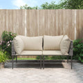 vidaXL Narożne moduły sofy z poduszkami, 2 szt., szare, polirattan