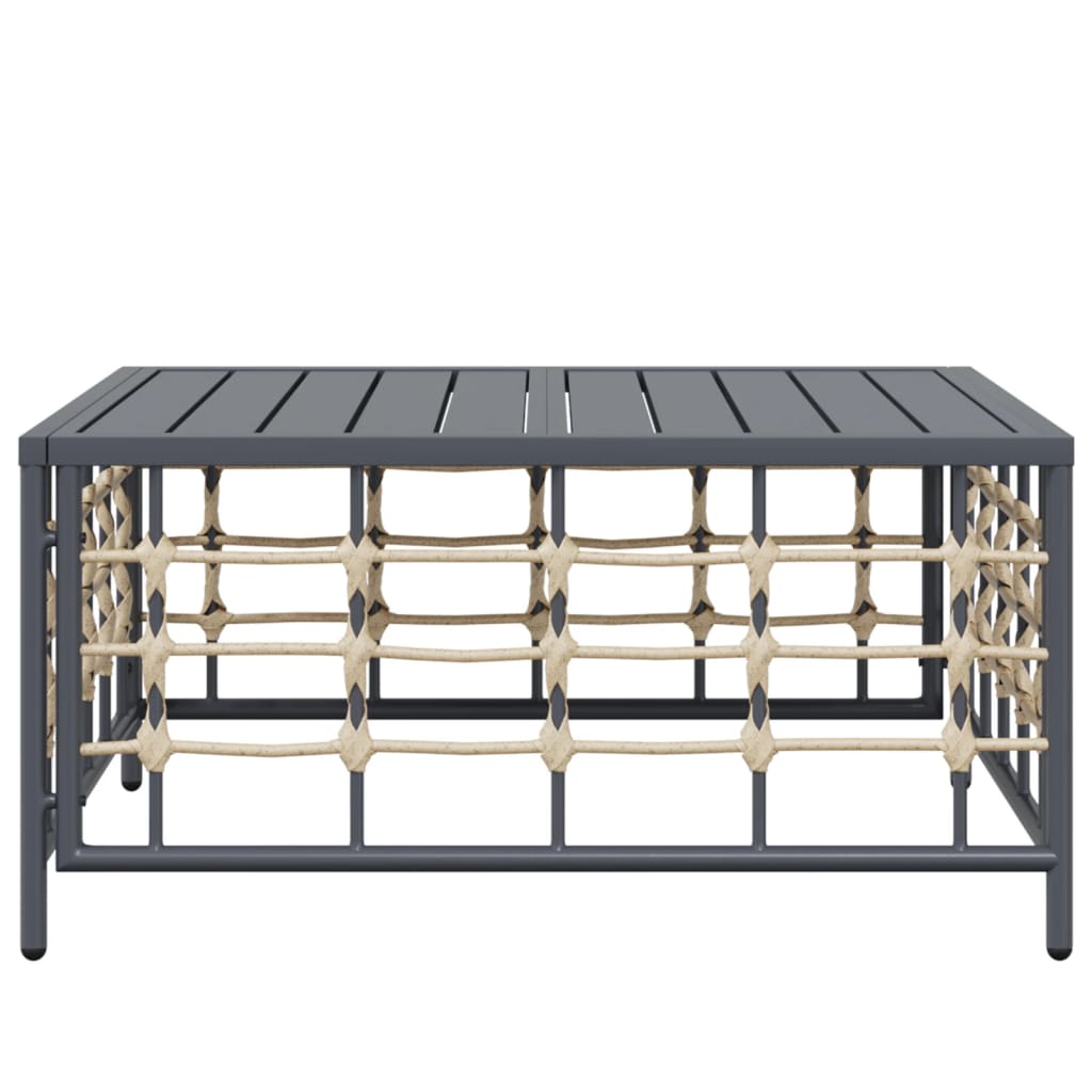 vidaXL Stolik ogrodowy, antracytowy, 70x70x34 cm, polirattan