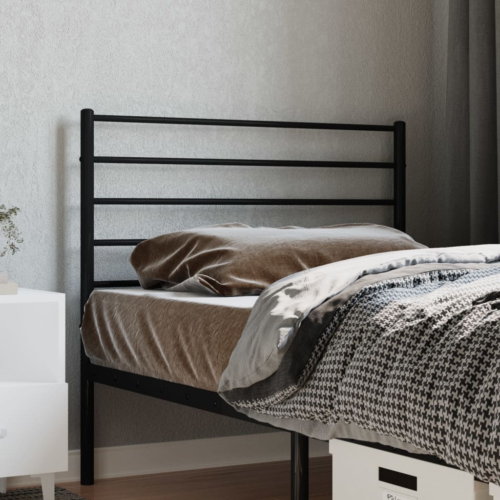 vidaXL Metalowe wymienne wezgłowie, czarne, 80 cm