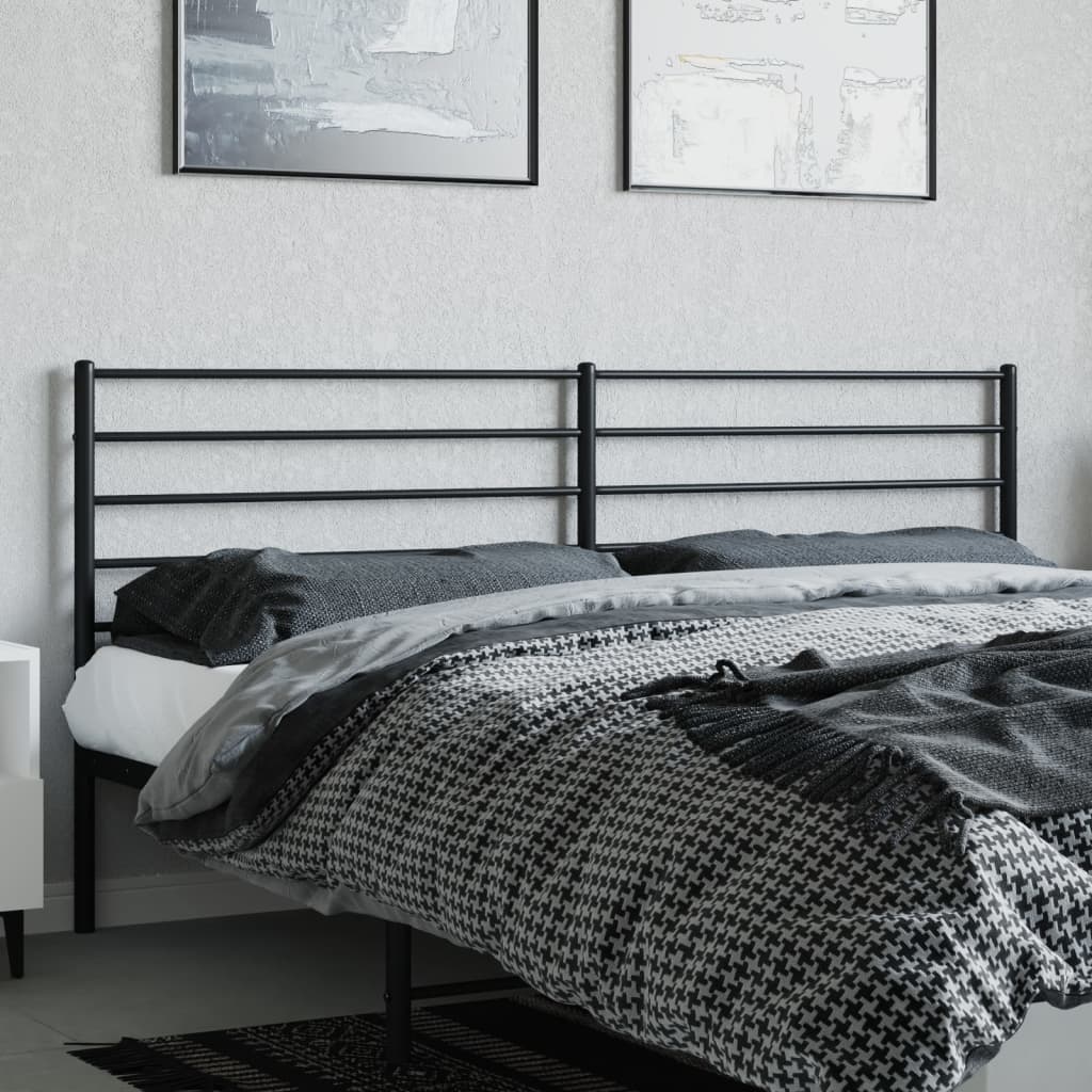 vidaXL Metalowe wymienne wezgłowie, czarne, 200 cm