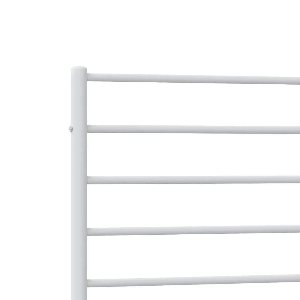 vidaXL Metalowa rama łóżka z wezgłowiem i zanóżkiem, biała, 107x203 cm