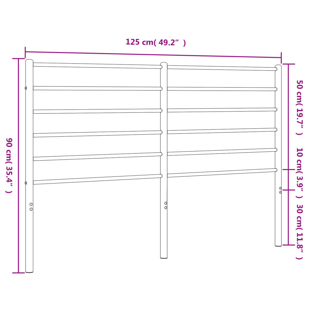 vidaXL Metalowe wymienne wezgłowie, białe, 120 cm