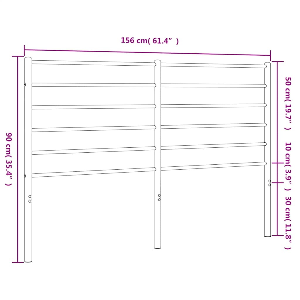 vidaXL Metalowe wymienne wezgłowie, białe, 150 cm