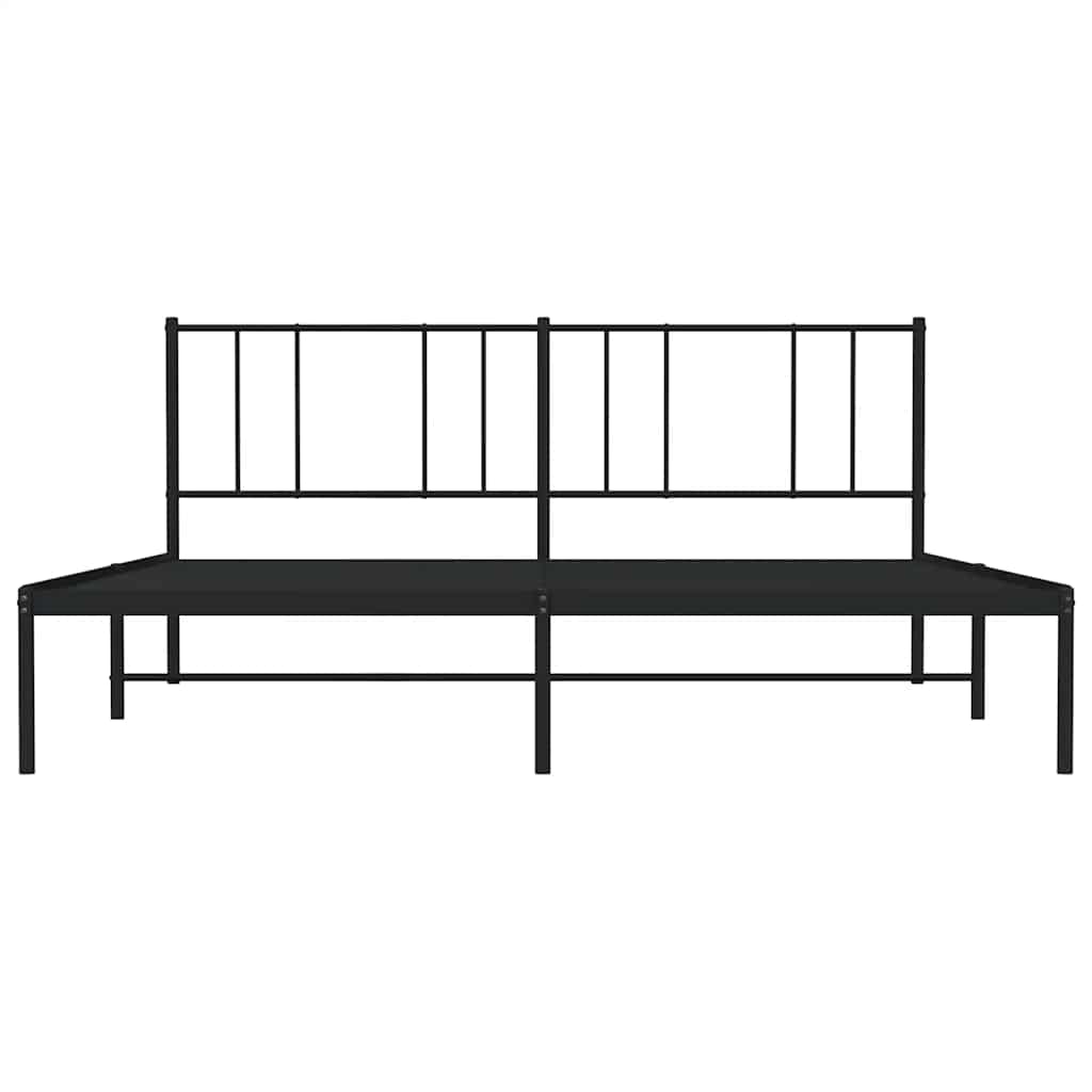 vidaXL Metalowa rama łóżka z wezgłowiem, czarna, 183x213 cm