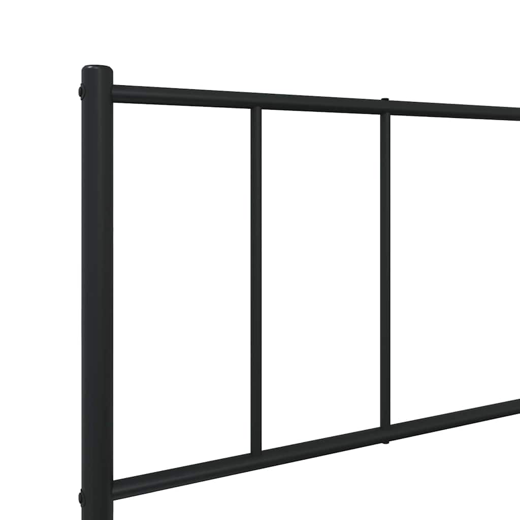 vidaXL Metalowa rama łóżka z wezgłowiem i zanóżkiem, czarna, 100x190cm
