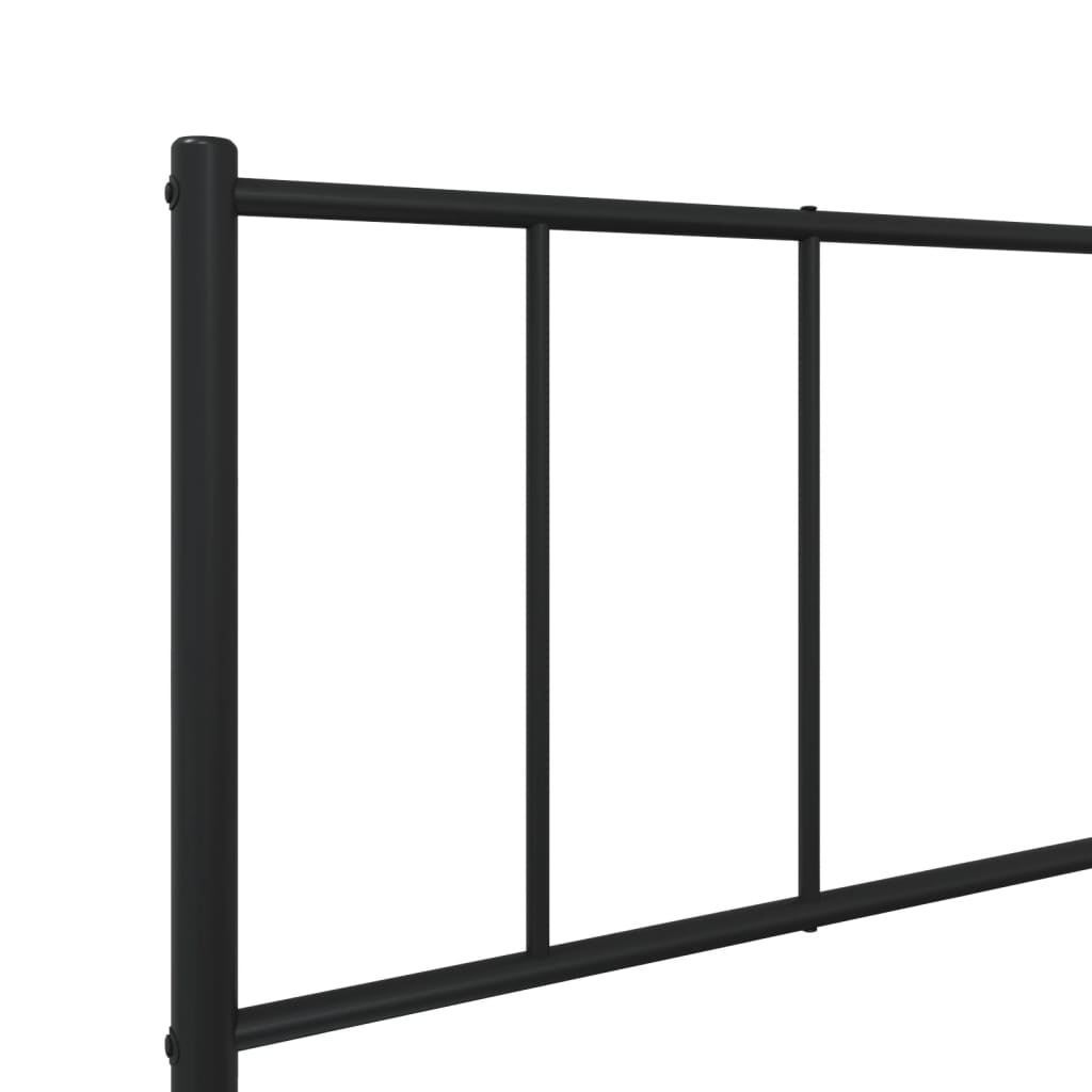 vidaXL Metalowa rama łóżka z wezgłowiem i zanóżkiem, czarna, 100x200cm