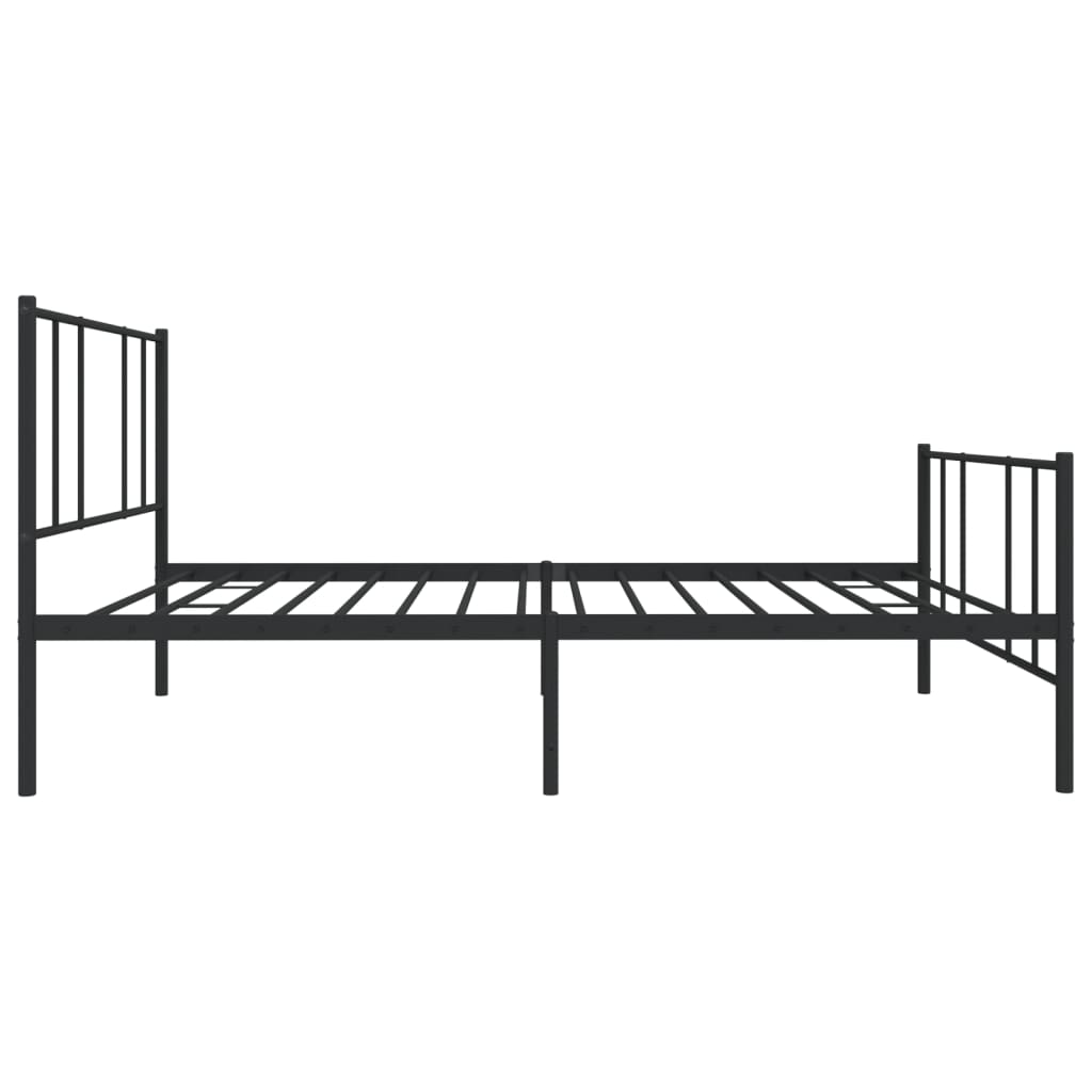 vidaXL Metalowa rama łóżka z wezgłowiem i zanóżkiem, czarna, 107x203cm