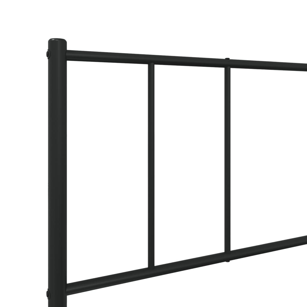 vidaXL Metalowa rama łóżka z wezgłowiem i zanóżkiem, czarna, 107x203cm