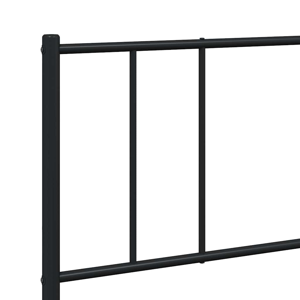 vidaXL Metalowa rama łóżka z wezgłowiem i zanóżkiem, czarna, 183x213cm