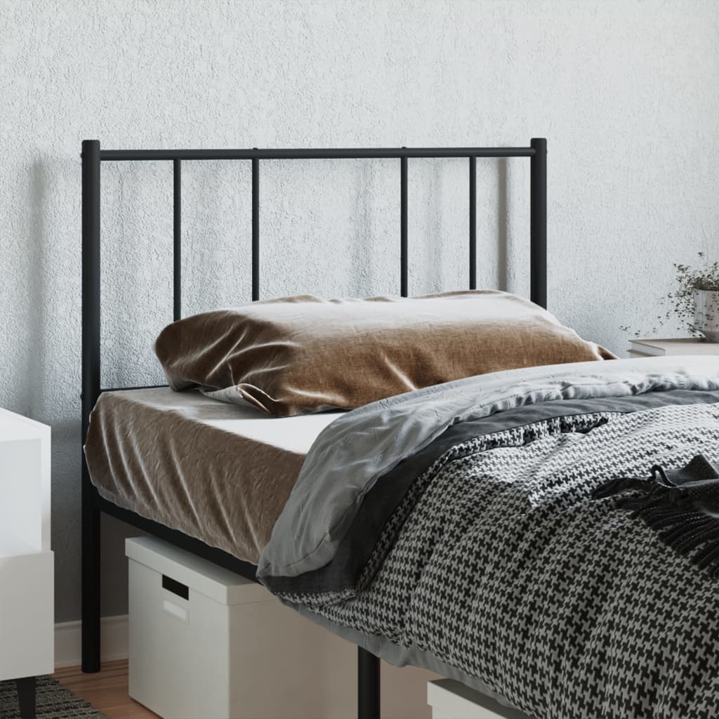 vidaXL Metalowe wymienne wezgłowie, czarne, 80 cm
